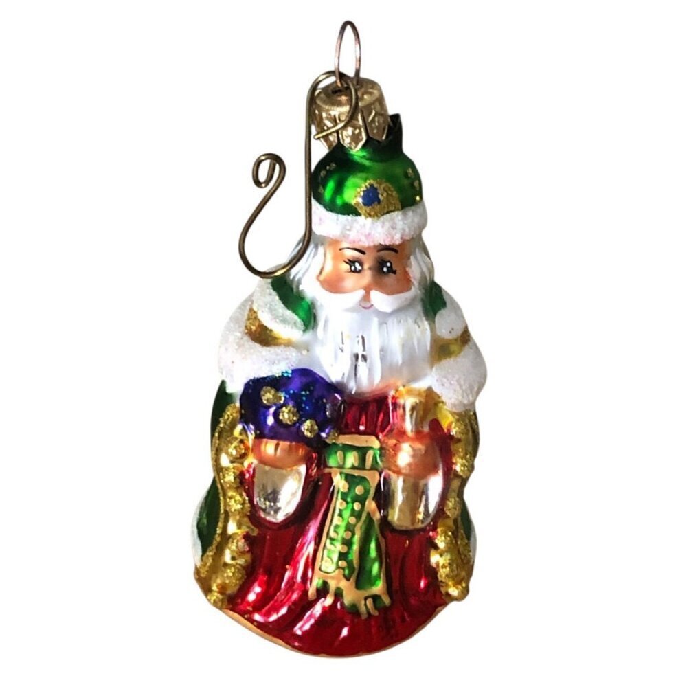 VTG 1995 Christopher Radko Royal Westminster Santa Ornament 95-189-2 Green Robe